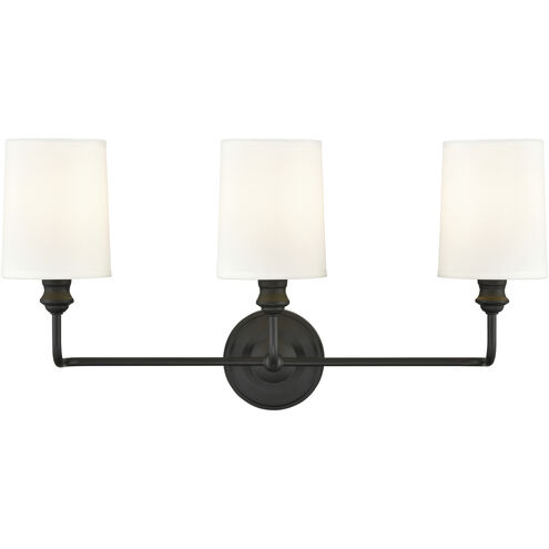 Leena 3 Light 22 inch Matte Black Vanity Light Wall Light